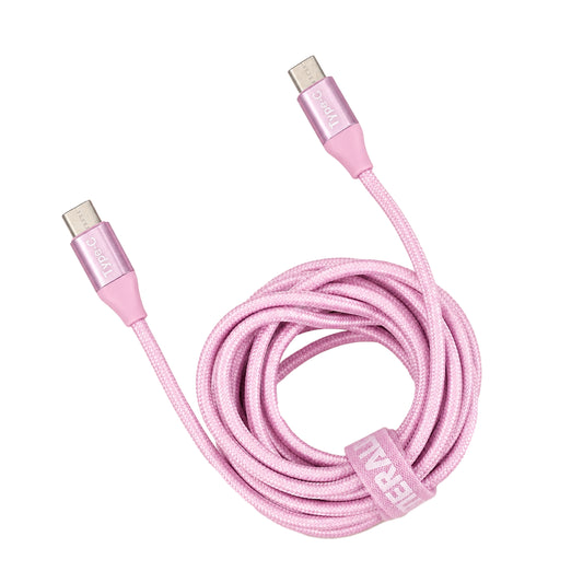 Emerald 10ft Braided USB-C to USB-C (Type-C), Fast Charging & Data Syncing Cable