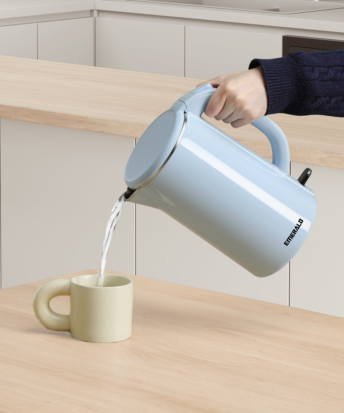 Emerald 1.8L Electric Kettle, 1100W, Auto Shut-Off, Fast-Boil Design