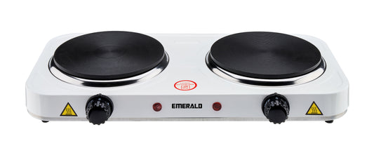 Emerald Compact & Portable, 2000W (2x1000W) Electric Double Burner 6.1" Coils Less Plate Stovetop
