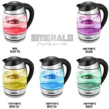 1.8L Glass Electric Kettle w/Included Free Removable Tea Infuser, 5 Temperature Presets, Color Changing Lights