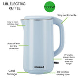 Emerald 1.8L Electric Kettle, 1100W, Auto Shut-Off, Fast-Boil Design