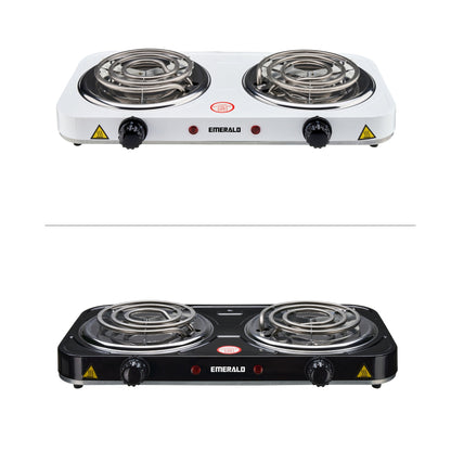 Emerald Compact & Portable, 2000W (2x1000W) Electric Double Burner 5.5" Coils Stovetop