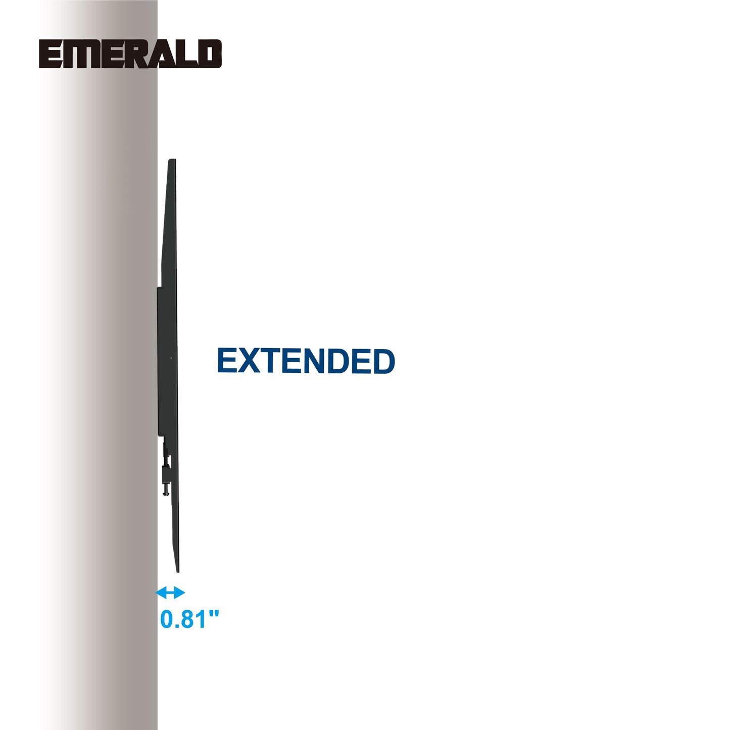 Emerald Ultra Slim Fixed Wall Mount for 23"–65" TVs, 0.81" Low Profile, VESA 200x200 to 400x400mm