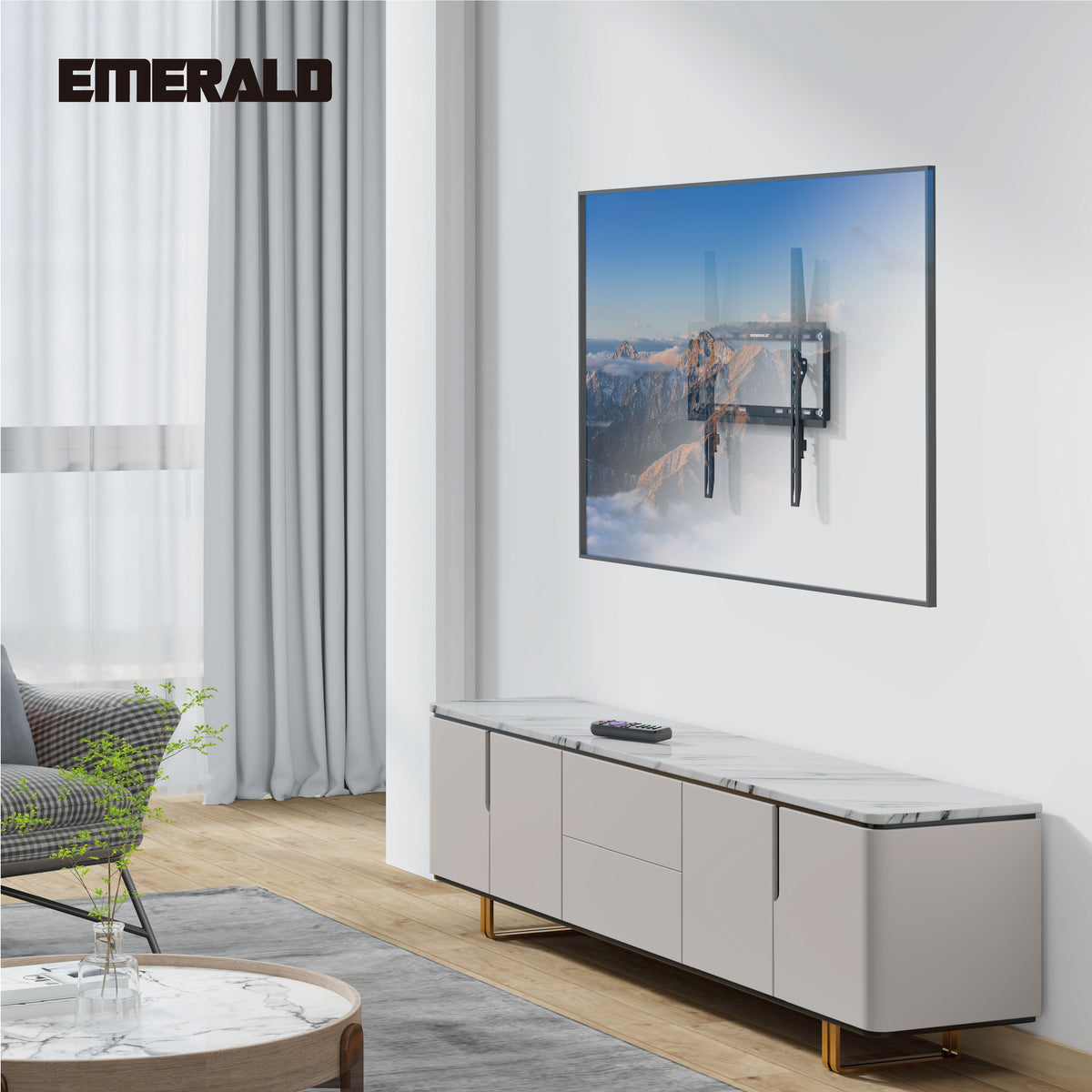 Emerald Ultra Slim Fixed Wall Mount for 23"–65" TVs, 0.81" Low Profile, VESA 200x200 to 400x400mm