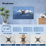 Brookstone Full Motion Wall Mount for 17"-65" TVs, Swivel, Tilt, Level Adjustment, 66 lbs Capacity