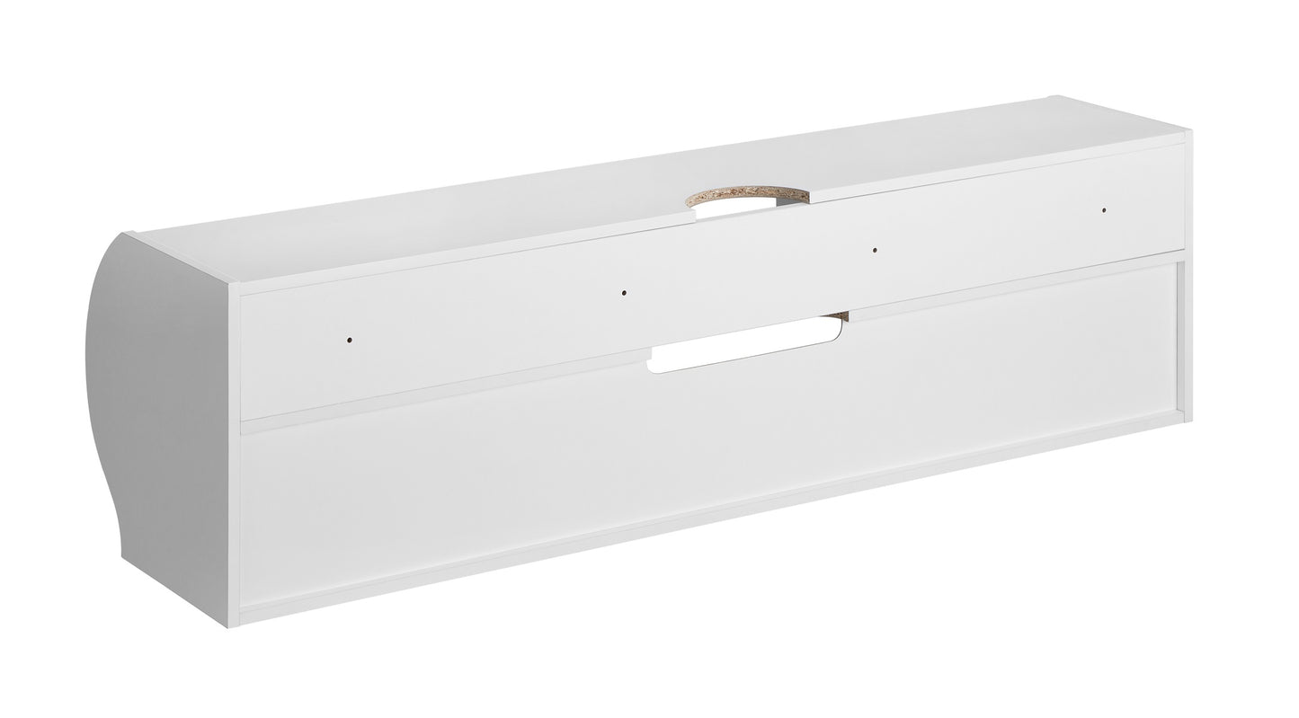 Emerald Modern Wall Mounted Entertainment Center with Cable Management, 120 lbs Weight Capacity