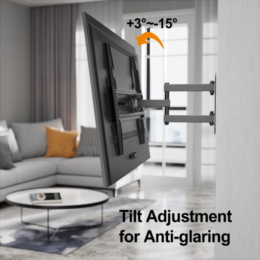 Brookstone Full Motion Wall Mount for 36"-85" TVs, Swivel, Tilt, Max 77 lbs