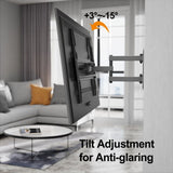 Brookstone Full Motion Wall Mount for 36"-85" TVs, Swivel, Tilt, Max 77 lbs