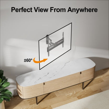 Brookstone Full Motion Wall Mount for 36"-85" TVs, Swivel, Tilt, Max 77 lbs