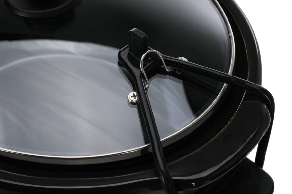 Emerald 6.3-Quart Slow Cooker with Locking Lid, Stainless Steel, Keep Warm Function, Dishwasher Safe