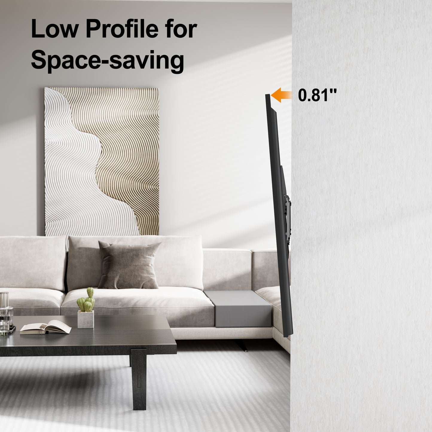 Rocky Tilt Wall Mount for 26"-70" TVs, Low Profile, Tilt, 99 lbs Capacity, VESA 200x200–400x400mm