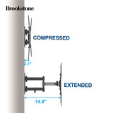 Brookstone Full Motion Wall Mount for 17"-65" TVs, Swivel, Tilt, Level Adjustment, 66 lbs Capacity