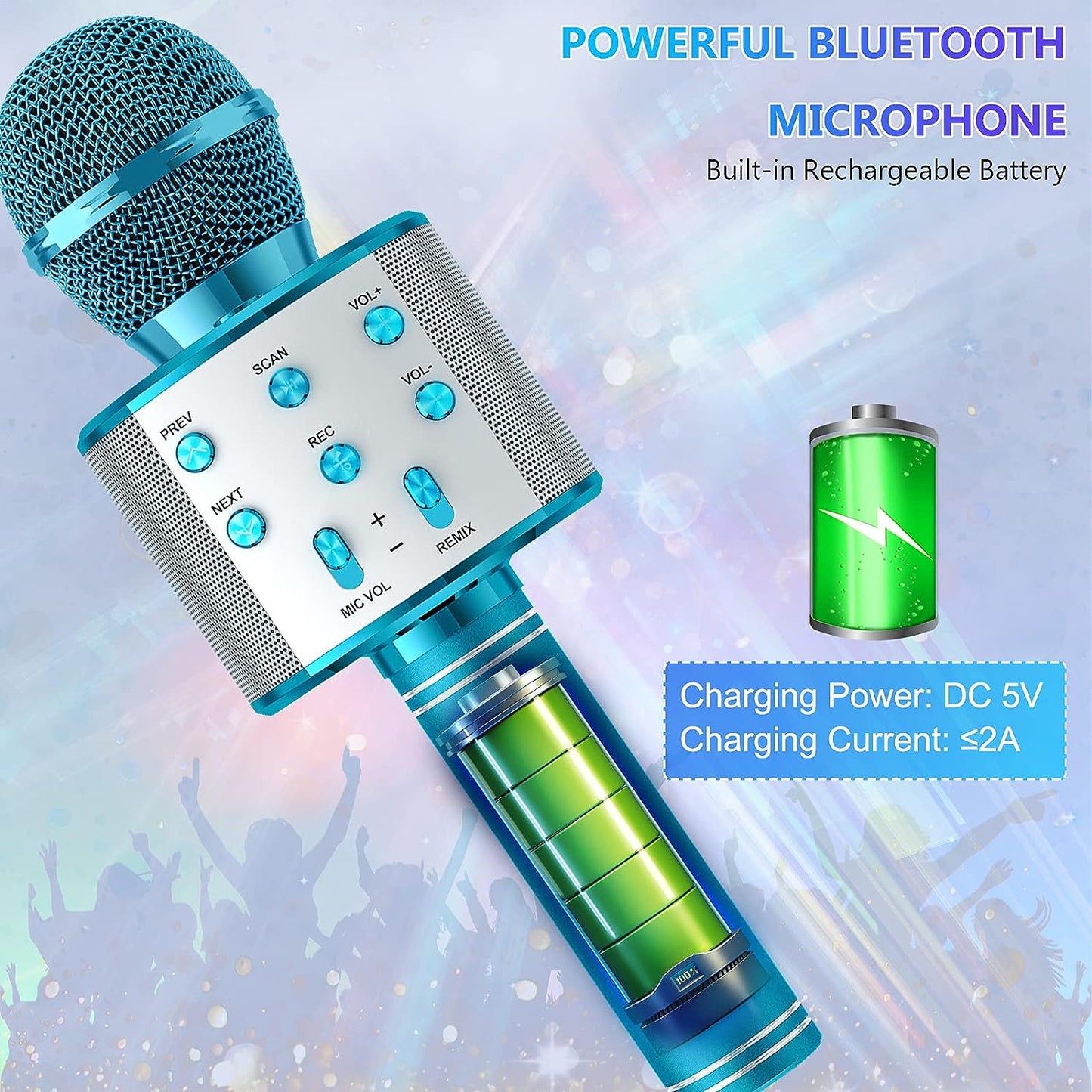 Bluetooth Karaoke Microphone With FM Radio