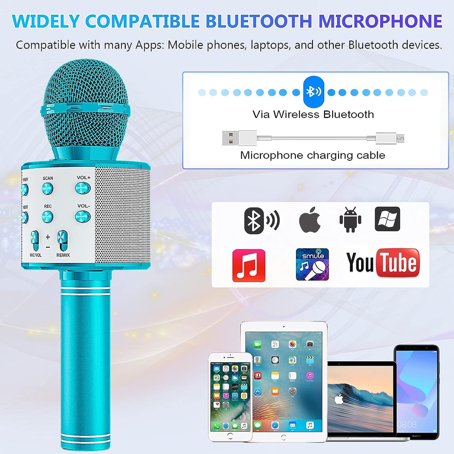 Bluetooth Karaoke Microphone With FM Radio