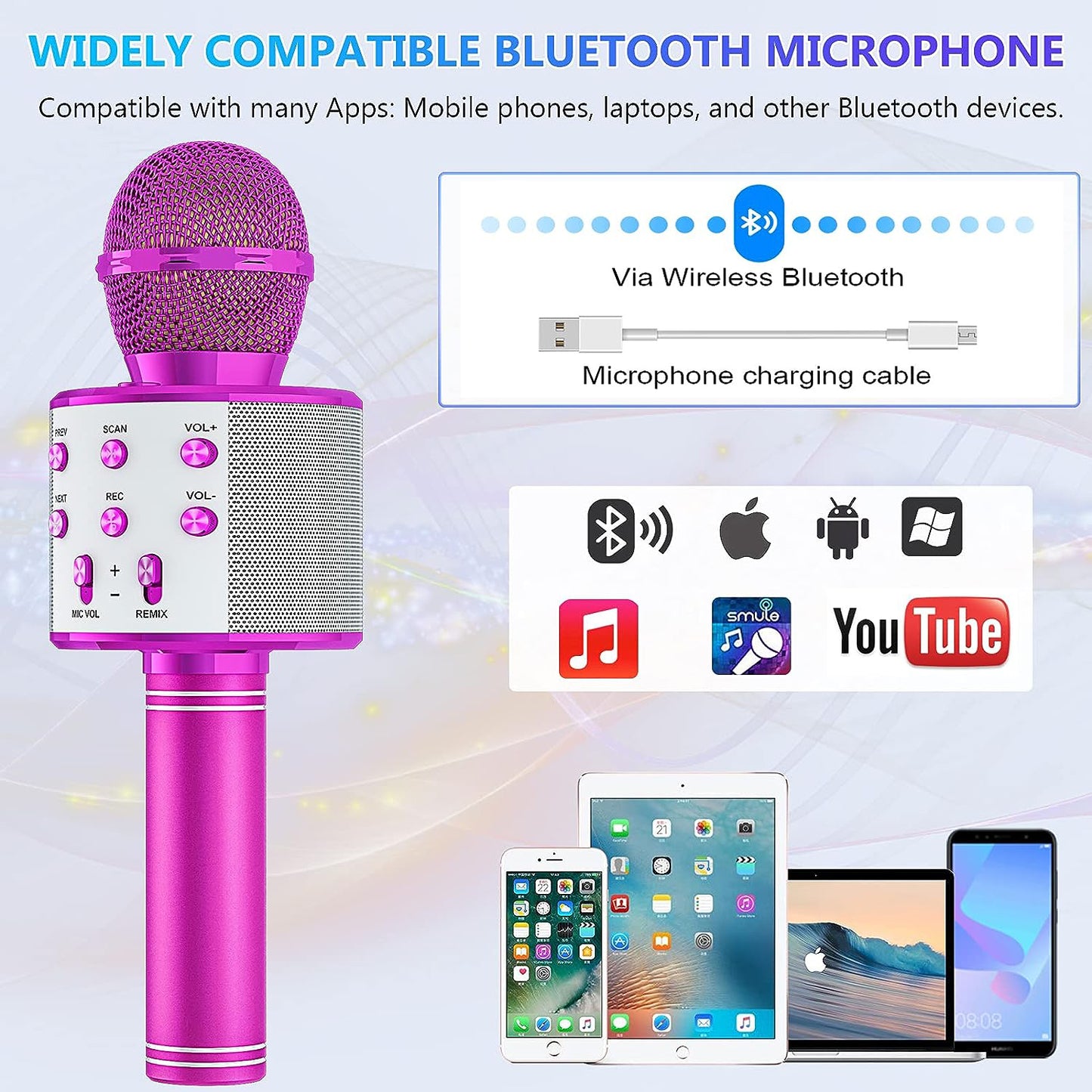 Bluetooth Karaoke Microphone With FM Radio