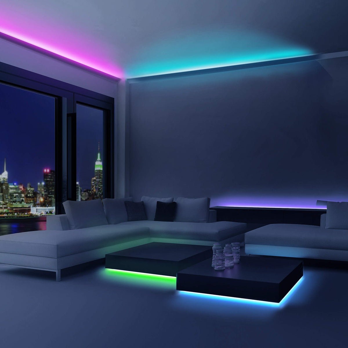 25 ft. Plug-In Smart Remote Controlled Integrated LED Color Changing Strip Light - 2500