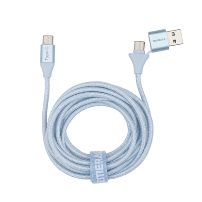 Emerald 10ft Braided USB-A or USB-C to USB-C (Type-C), Fast Charging & Data Syncing Cable