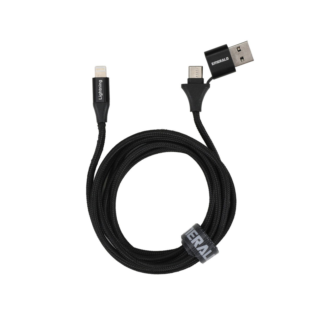 Emerald 10ft Braided USB-A or USB-C to USB-C (Type-C), Fast Charging & Data Syncing Cable