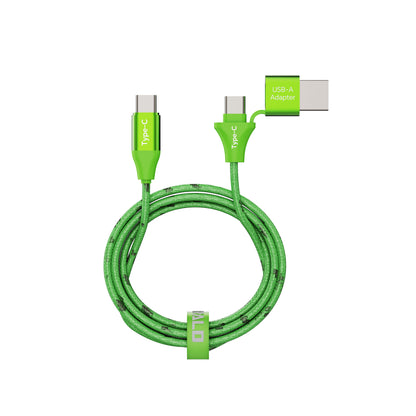 Emerald 10ft Braided USB-A or USB-C to USB-C (Type-C), Fast Charging & Data Syncing Cable