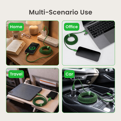 Emerald 10ft Braided USB-A or USB-C to USB-C (Type-C), Fast Charging & Data Syncing Cable