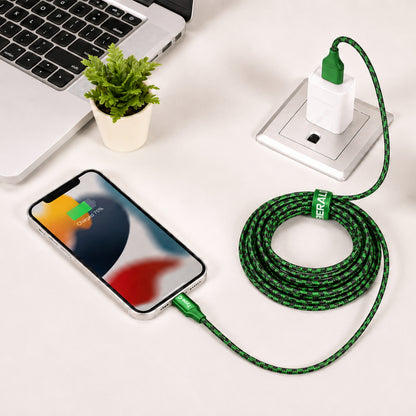 Emerald 10ft Braided USB-A or USB-C to USB-C (Type-C), Fast Charging & Data Syncing Cable