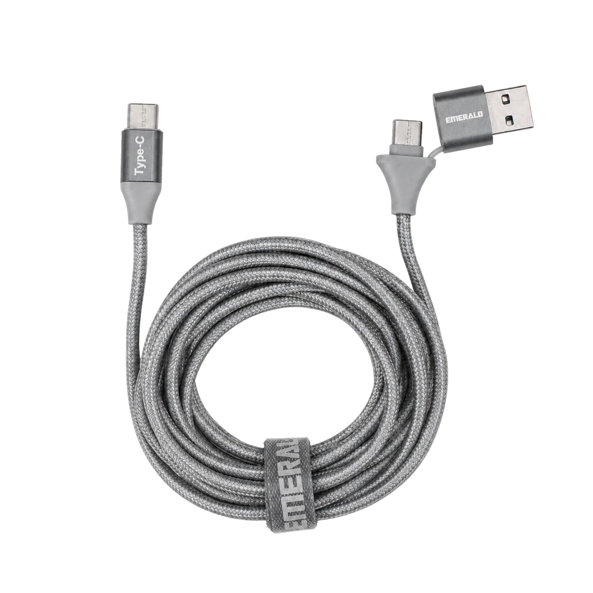 Emerald 10ft Braided USB-A or USB-C to USB-C (Type-C), Fast Charging & Data Syncing Cable