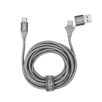 Emerald 10ft Braided USB-A or USB-C to USB-C (Type-C), Fast Charging & Data Syncing Cable