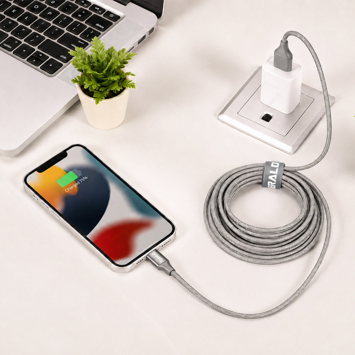 Emerald 10ft Braided USB-A or USB-C to USB-C (Type-C), Fast Charging & Data Syncing Cable