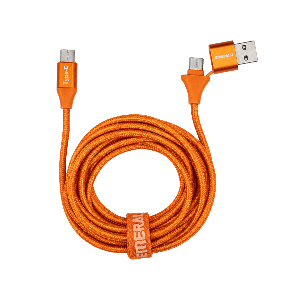 Emerald 10ft Braided USB-A or USB-C to USB-C (Type-C), Fast Charging & Data Syncing Cable