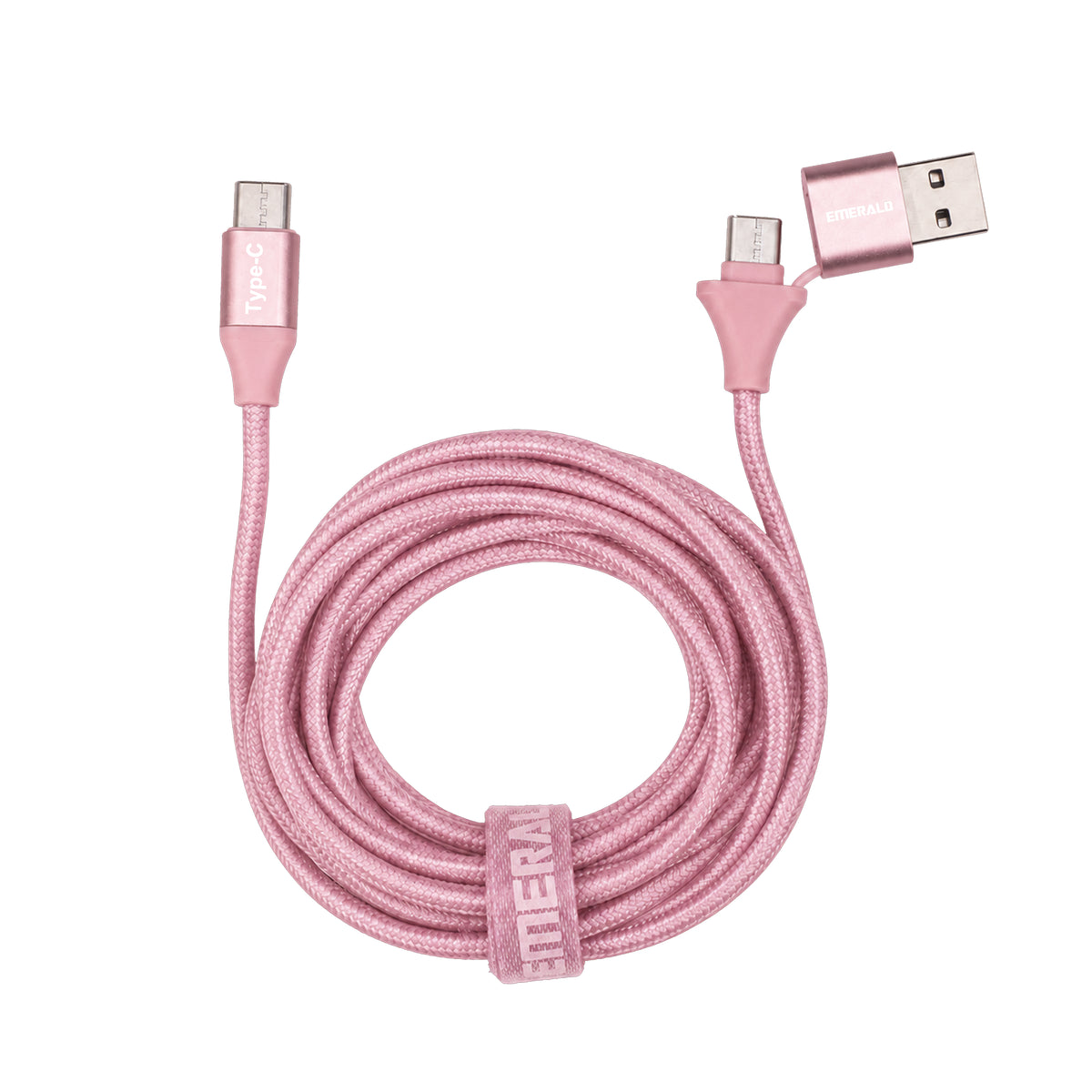 Emerald 10ft Braided USB-A or USB-C to USB-C (Type-C), Fast Charging & Data Syncing Cable
