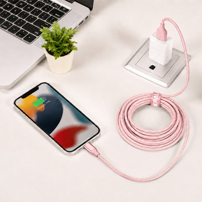 Emerald 10ft Braided USB-A or USB-C to USB-C (Type-C), Fast Charging & Data Syncing Cable