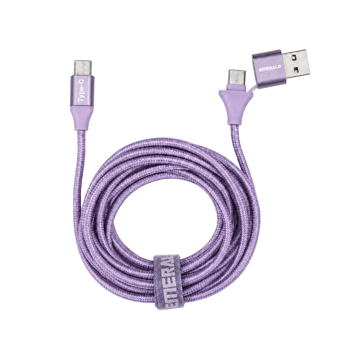 Emerald 10ft Braided USB-A or USB-C to USB-C (Type-C), Fast Charging & Data Syncing Cable