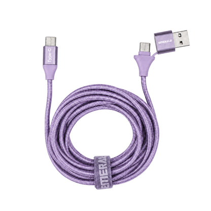 Emerald 10ft Braided USB-A or USB-C to USB-C (Type-C), Fast Charging & Data Syncing Cable