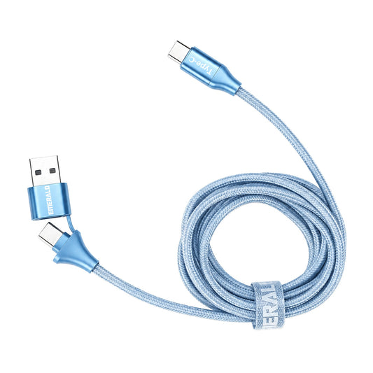 Emerald 6ft Braided USB-A or USB-C to USB-C (Type-C), Fast Charging & Data Syncing Cable