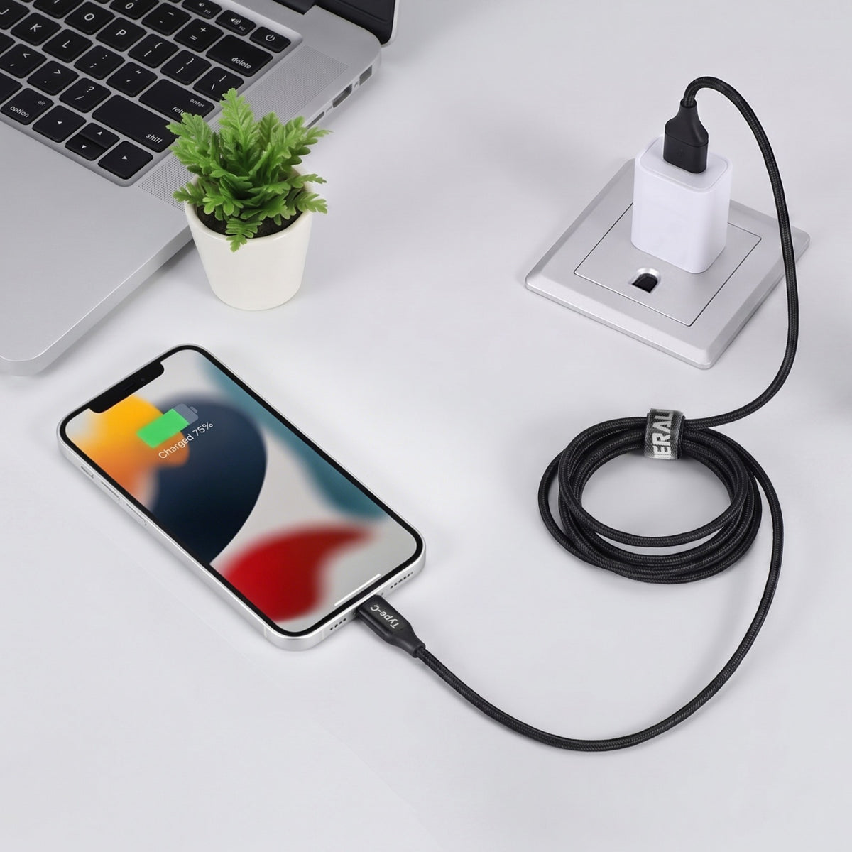 Emerald 6ft Braided USB-A or USB-C to USB-C (Type-C), Fast Charging & Data Syncing Cable