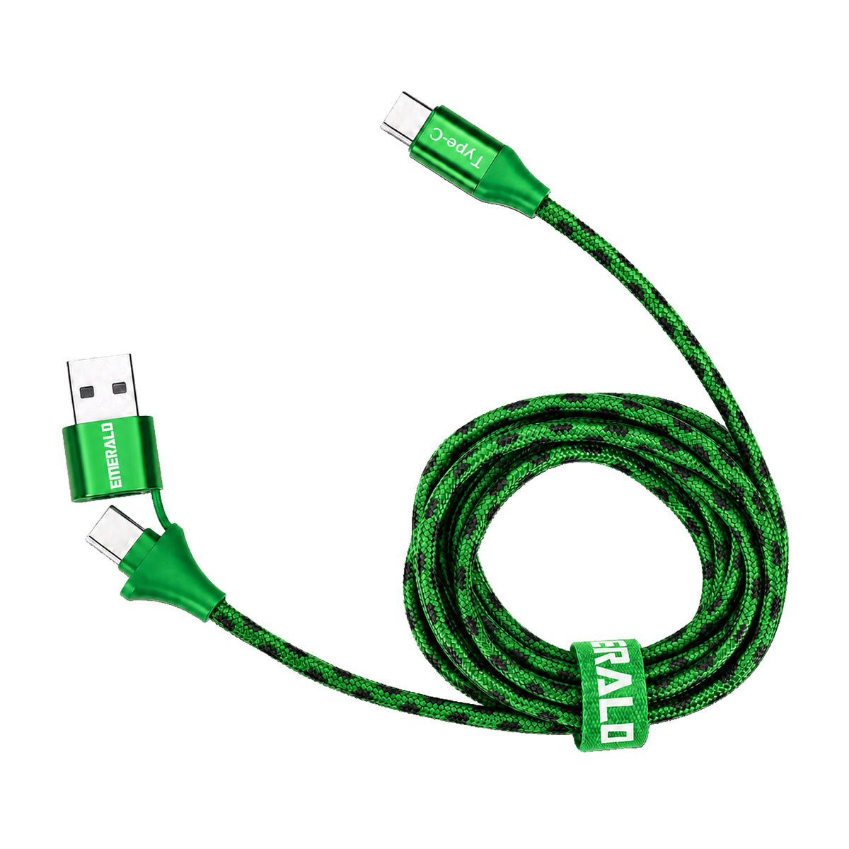 Emerald 6ft Braided USB-A or USB-C to USB-C (Type-C), Fast Charging & Data Syncing Cable