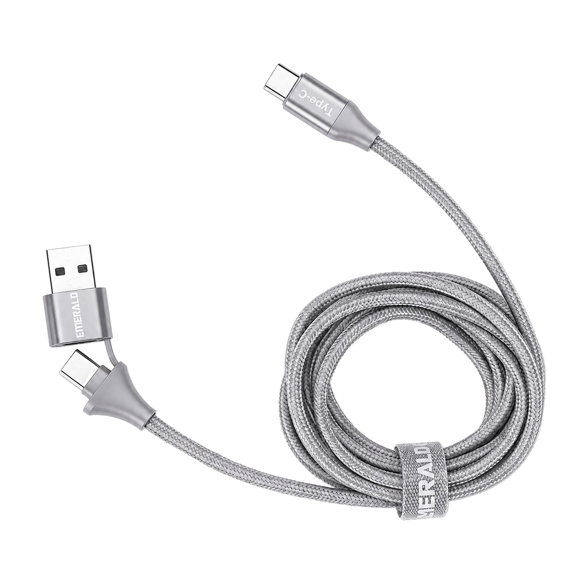 Emerald 6ft Braided USB-A or USB-C to USB-C (Type-C), Fast Charging & Data Syncing Cable