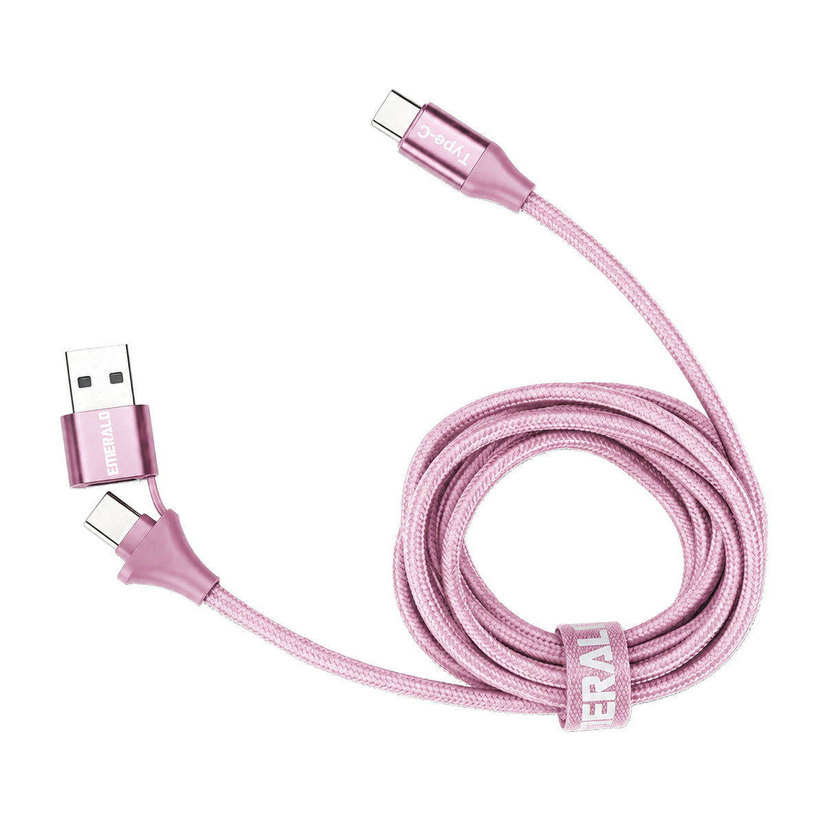 Emerald 6ft Braided USB-A or USB-C to USB-C (Type-C), Fast Charging & Data Syncing Cable