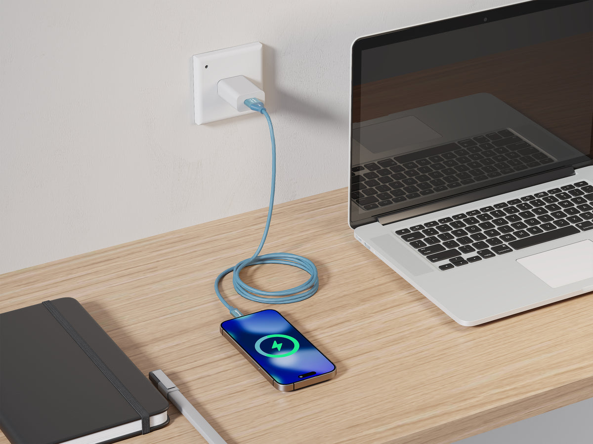 Emerald 10ft Braided USB-A or USB-C to Lightning, Fast Charging & Data Syncing Cable Compatible with iPhone