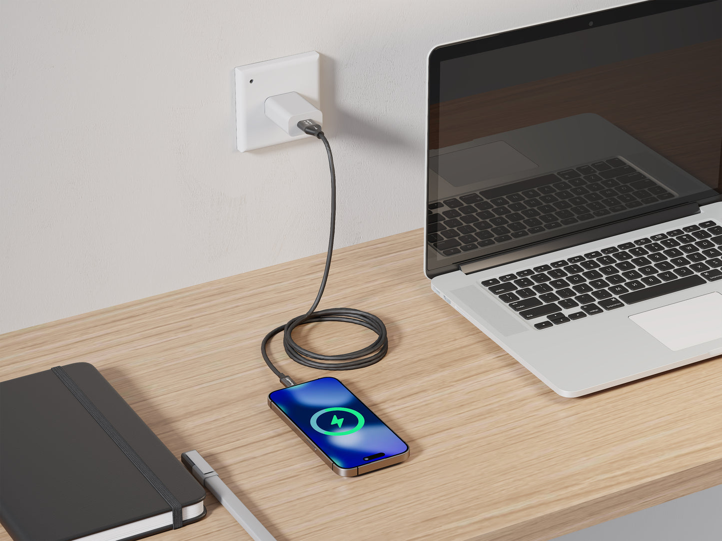 Emerald 10ft Braided USB-A or USB-C to Lightning, Fast Charging & Data Syncing Cable Compatible with iPhone