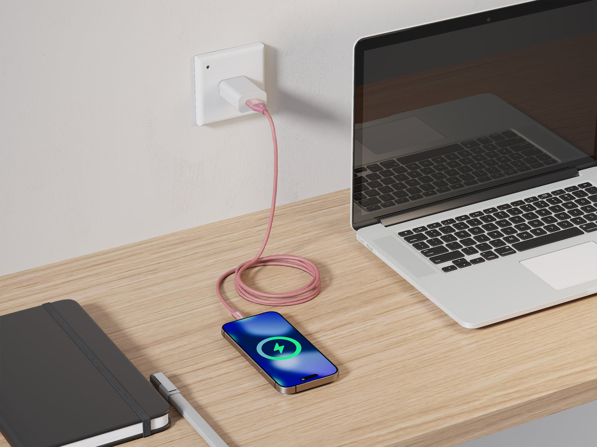 Emerald 10ft Braided USB-A or USB-C to Lightning, Fast Charging & Data Syncing Cable Compatible with iPhone