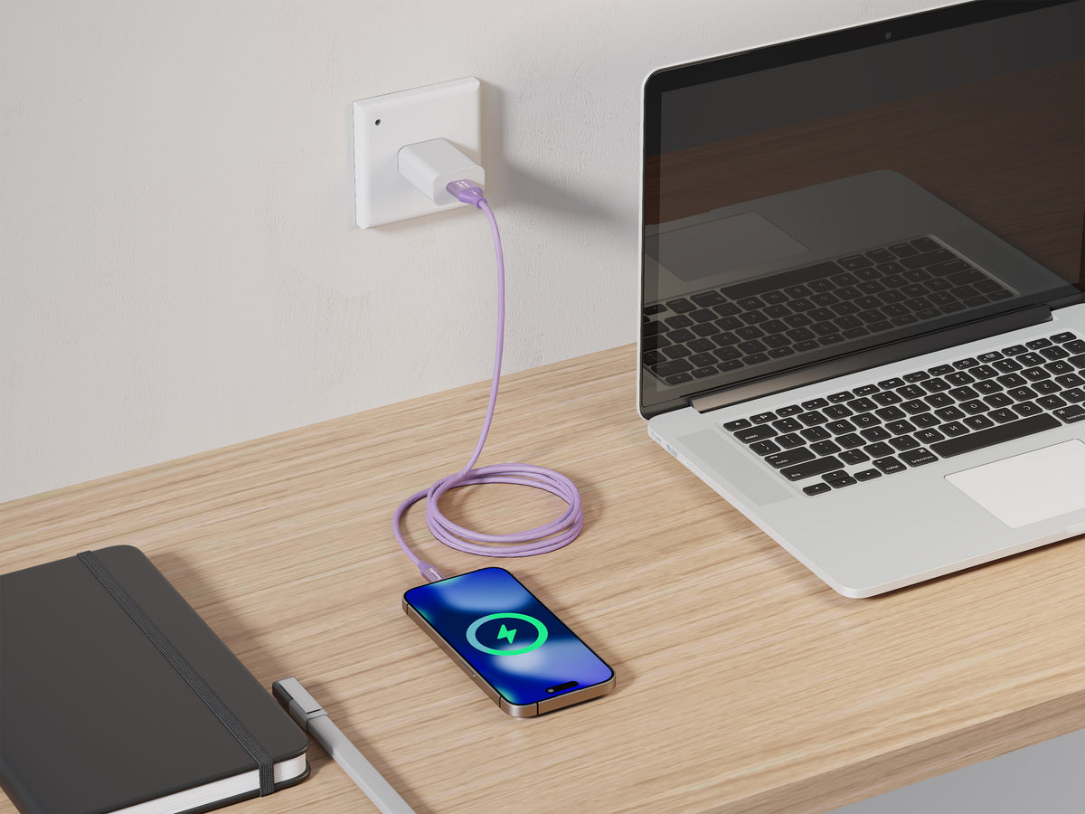 Emerald 10ft Braided USB-A or USB-C to Lightning, Fast Charging & Data Syncing Cable Compatible with iPhone