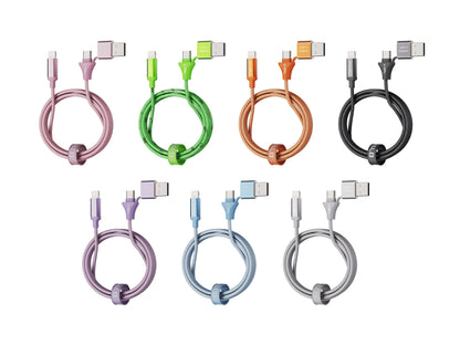 Emerald 6ft Braided USB-A or USB-C to Lightning, Fast Charging & Data Syncing Cable Compatible with iPhone