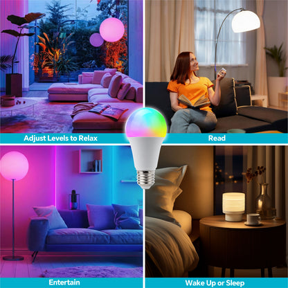 EMERALD RGBW LED Light Bulb, Adjustable Colors & White Light, 500 Lumens, E26 Base