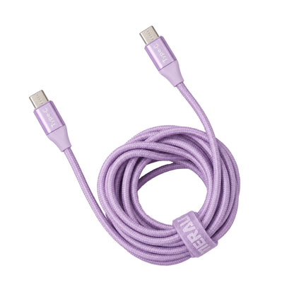 Emerald 10ft Braided USB-C to USB-C (Type-C), Fast Charging & Data Syncing Cable