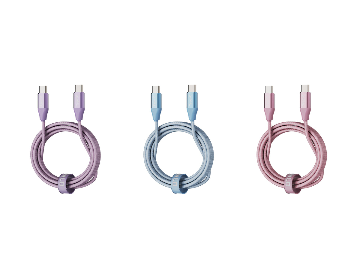 Emerald 10ft Braided USB-C to USB-C (Type-C), Fast Charging & Data Syncing Cable