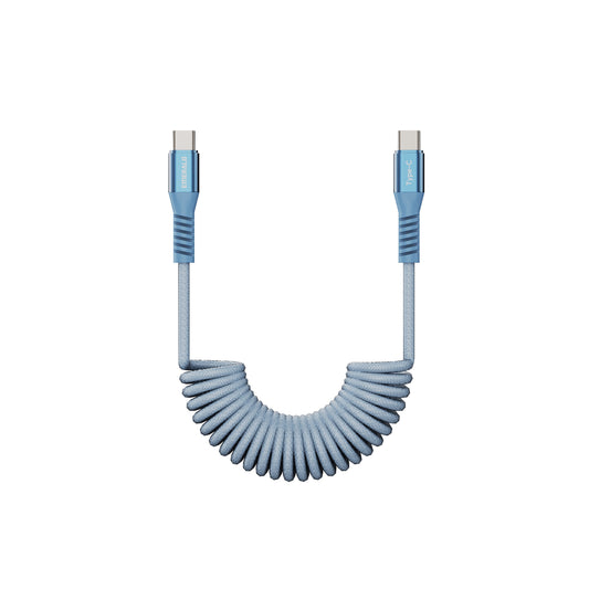 Emerald 4ft Coiled USB-C to USB-C Charging Cable, 60W Fast Charging