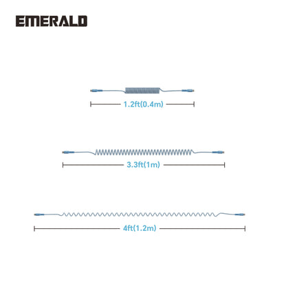 Emerald 4ft Coiled USB-C to USB-C Charging Cable, 60W Fast Charging