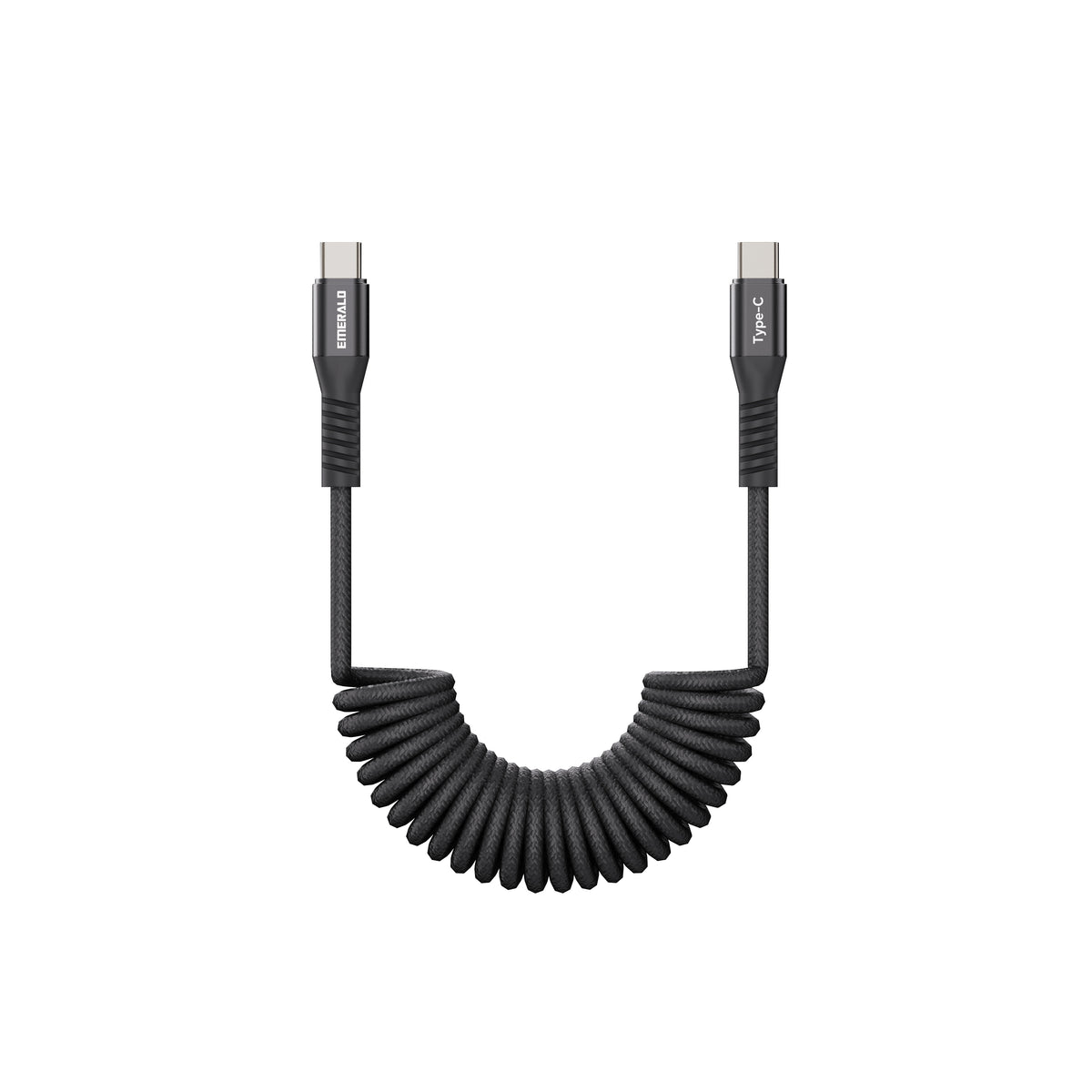 Emerald 4ft Coiled USB-C to USB-C Charging Cable, 60W Fast Charging