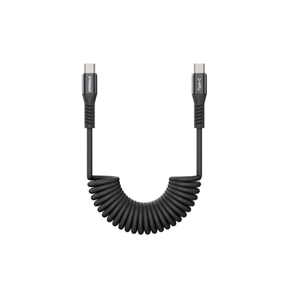 Emerald 4ft Coiled USB-C to USB-C Charging Cable, 60W Fast Charging